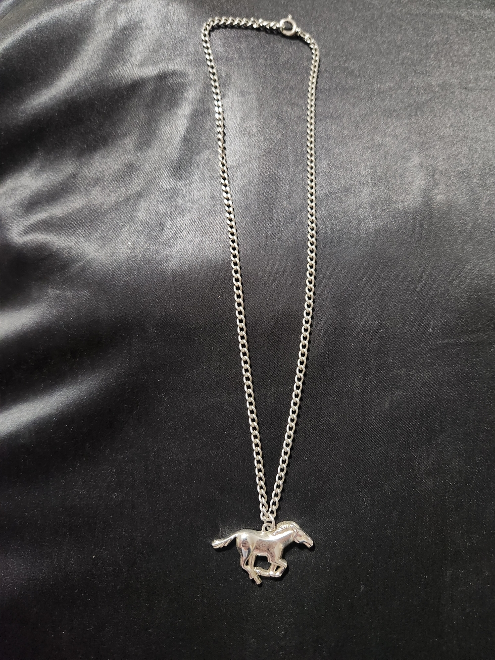 Avon Silver-Tone Horse Pendant Necklace